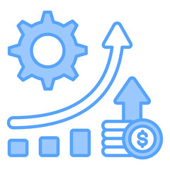 Efficiency Gain Blue Icon