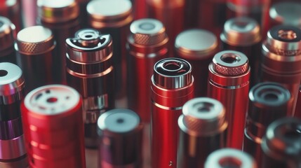 Close-up of Colorful Vape Devices and Accessories on a Table