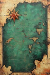 compass painting on an old map