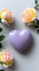 Fototapeta premium minimal heart card roses 8