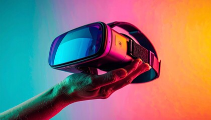 Obraz premium Pastel backdrops enhance the VR experience. 