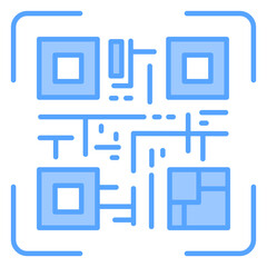 Code Scan Blue Icon