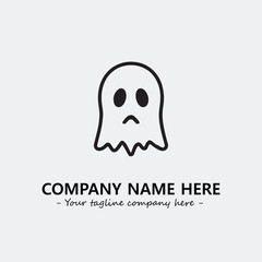 Ghost face icon illustration black and white vector image