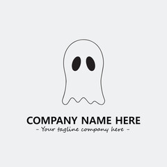Ghost face icon illustration black and white vector image