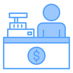 Cashier Blue Icon