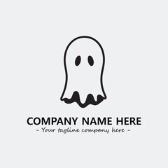 Ghost face icon illustration black and white vector image