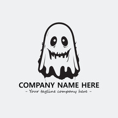 Ghost face icon illustration black and white vector image