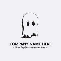 Ghost face icon illustration black and white vector image