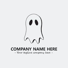 Ghost face icon illustration black and white vector image