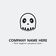 Ghost face icon illustration black and white vector image