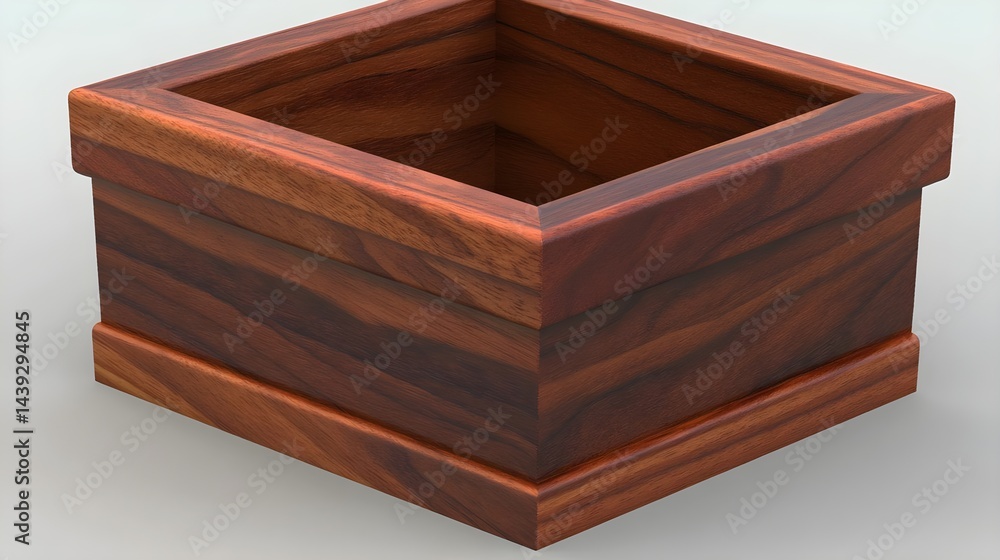 Poster creative wooden box design showcase art studio 3d rendering minimalist unique concepts