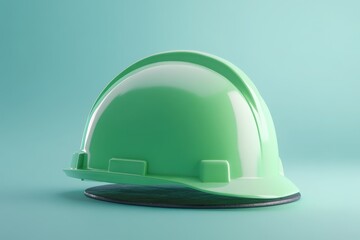 A  shot of a bright green safety helmet.