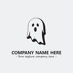 Ghost face icon illustration black and white vector image