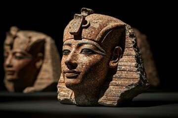 Ancient Egyptian Pharaoh Head Sculpture