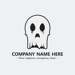 Ghost face icon illustration black and white vector image