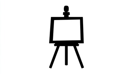Simple art easel silhouette