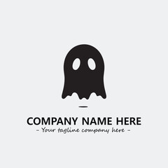 Ghost face icon illustration black and white vector image