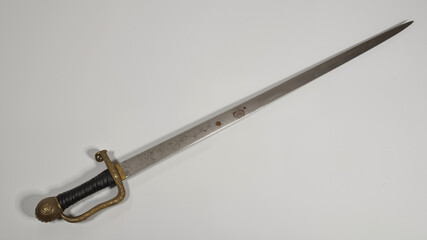 Naklejka premium Napoleon's Sword Auction A photograph of Napoleon's sword, put up for auction in Paris. 