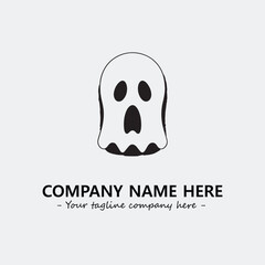 Ghost face icon illustration black and white vector image