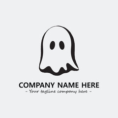 Ghost face icon illustration black and white vector image