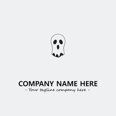 Ghost face icon illustration black and white vector image