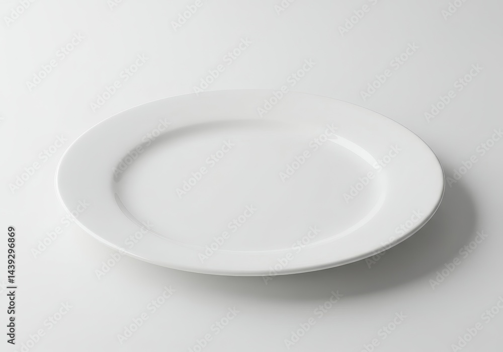 Aufkleber a simple white plate centered on a plain background showcasing its minimalist design and clean aesth