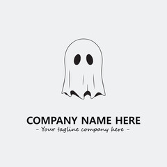 Ghost face icon illustration black and white vector image