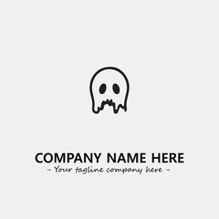 Ghost face icon illustration black and white vector image