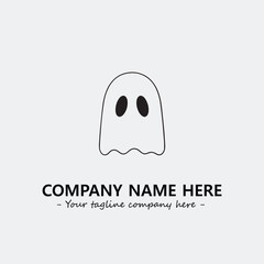 Ghost face icon illustration black and white vector image