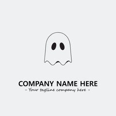 Ghost face icon illustration black and white vector image