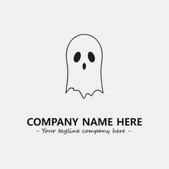 Ghost face icon illustration black and white vector image