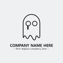 Ghost face icon illustration black and white vector image