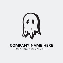Ghost face icon illustration black and white vector image