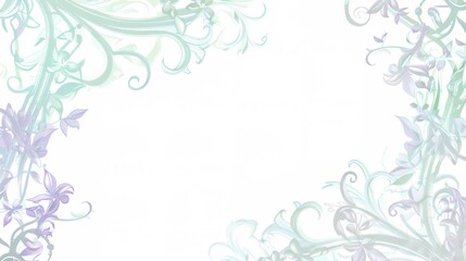Obraz premium This picture shows a floral - themed decorative border. It uses soft tones with a water - color - like effect, exuding an elegant charm.