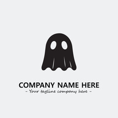 Ghost face icon illustration black and white vector image