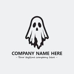 Ghost face icon illustration black and white vector image