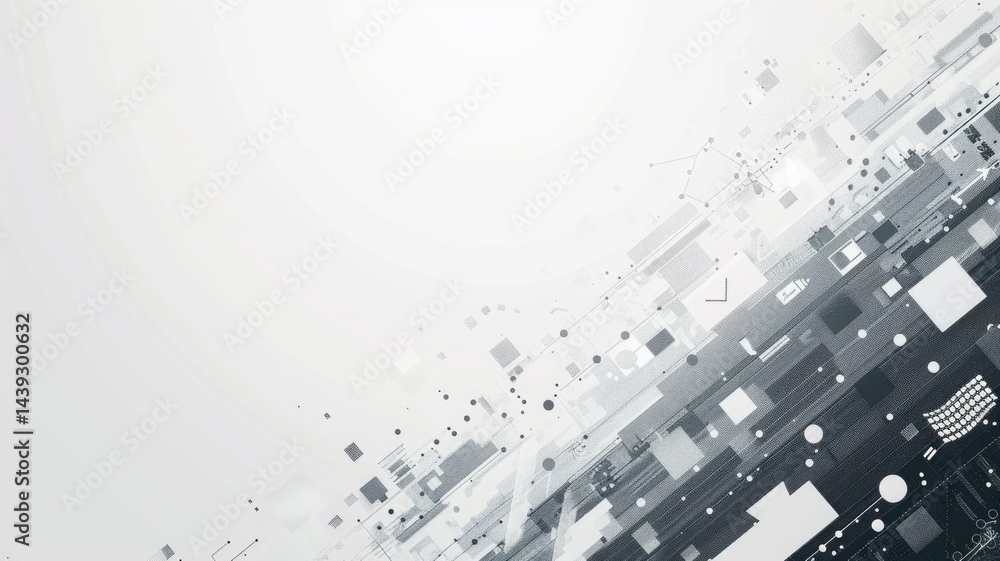 Poster digital face composed of various images and pixels on a white background. abstract human portrait wi
