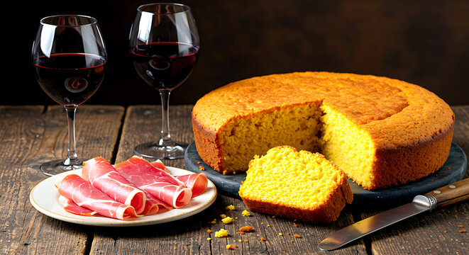 Portuguese broa de milho, a dense cornbread with a crunchy crust 