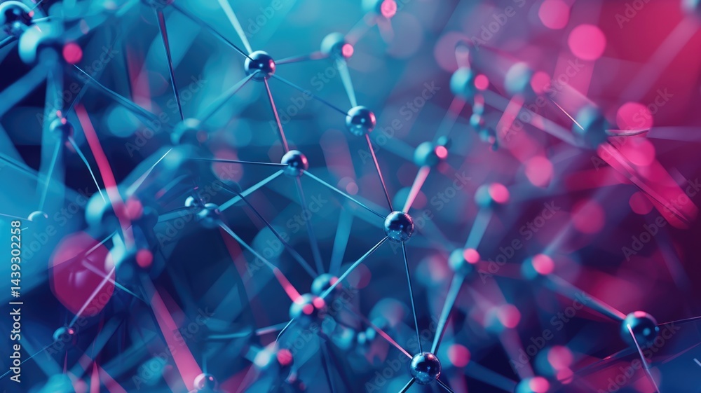 Poster abstract geometric shapes with neon lights. technology innovation and science concept for design and