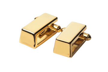 Cufflinks: The Gold Bar Edition Isolated On White Background.
