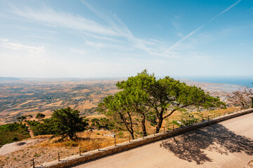 View of Venus Castle, Castello di Venere in Erice, province of Trapani. Sicily, Italy