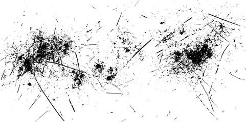 Black ink splatter texture overlay high resolution grunge spray paint on transparent background.