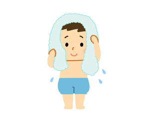 お風呂上がりの男の子