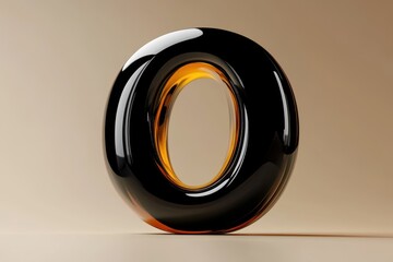 A black and yellow circle with a hole in the middle