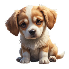 Cute Sad Puppy with Droopy Eyes - Adorable Dog Illustration