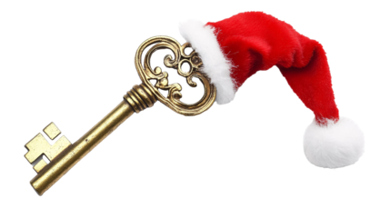Santa�s Key for Holiday Tradition - Isolated on White Background