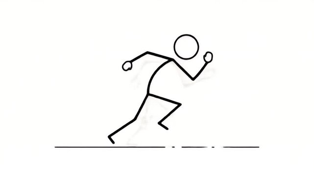 Stick Figure Running Fast Start Animation Motion Graphics