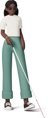 blind girl walking