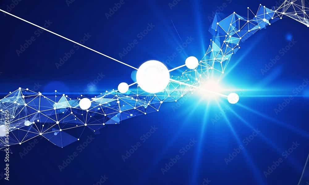 Poster abstract network connection digital technology background with bright light effect design