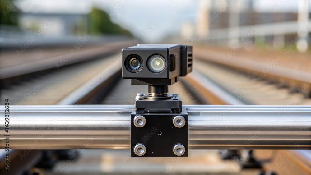 Poster control device is mounted on metal rail in production line facility ensuring precise monitoring and 